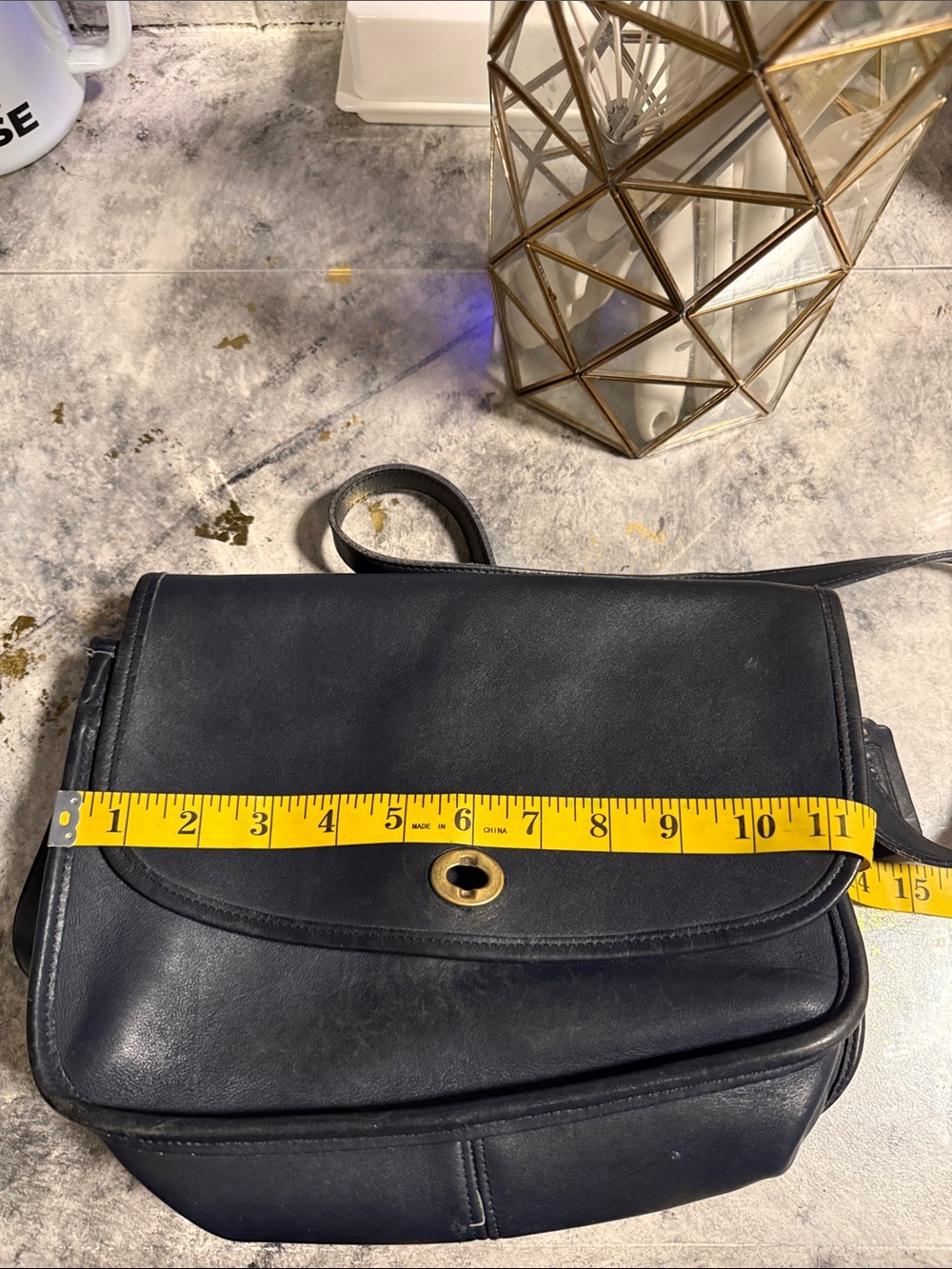 Coach Navy city bag 9790 Leather Gold Turnlock - Picture 12 of 13